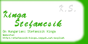 kinga stefancsik business card